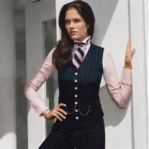 model wearing pink and navy stripe tie